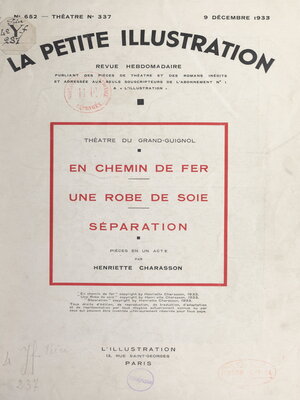 cover image of En chemin de fer. Une robe de sole. Séparation
